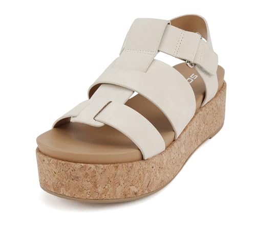 Image of Soda inchAmenda inch ~ Women Round Toe Fisherman Platform Low Heel Wedge Sandal with Adjustable Ankle Strap