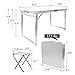 FrenzyBird Folding Picnic Table with 4 Stools, Aluminum Table Oxford Mat Chair Set for up to 4 Persons, Portable Lightweight and Heights Adjustable for Outdoor Camping Dining BBQ Party