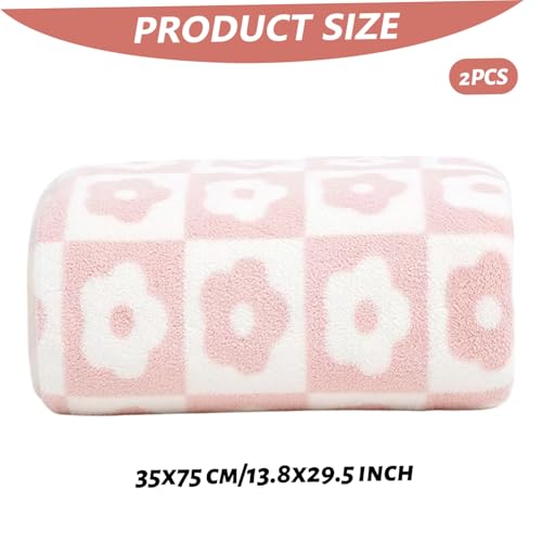 Serviettes de bain séchage rapide en molleton de corail doux style damier - 7