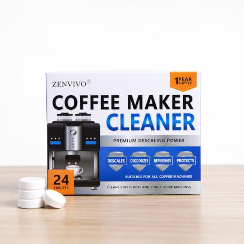 Coffee Machine Cleaner Tablets, 24 Pack Coffee Maker Descaler & Cleaner