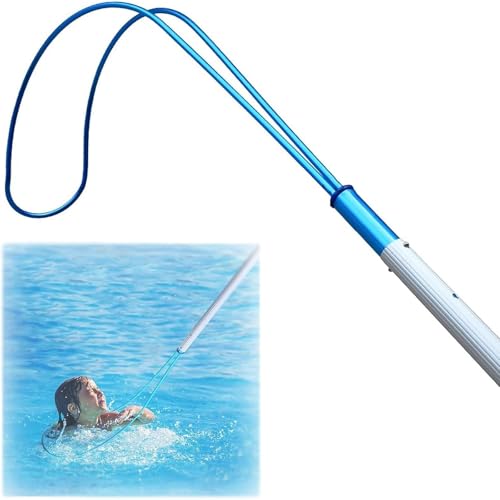Gancho telescópico de rescate con mango antideslizante, esencial para la seguridad de los salvavidas en piscinas y zonas costeras