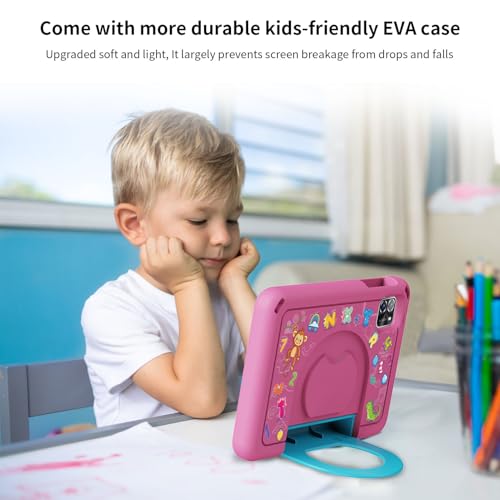 Image of PRITOM TAB7 PRO Kids Tablets 7 inch, 64 GB, 3 GB RAM Upgraded, Toddler Tablet Android 14 with WiFi, Dual Camera, Education, Games, Kids Software Pre-Installed, Parental Control, Pink