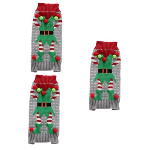 FRCOLOR 3 Pièces Coquille De Bernard-l'ermite Vêtements pour Chat Tissu De Noël Chien Chandail Mignon Costume D' De Compagnie Vêtements De Chien De Noël Cosplay Robe Clown XS Garçon