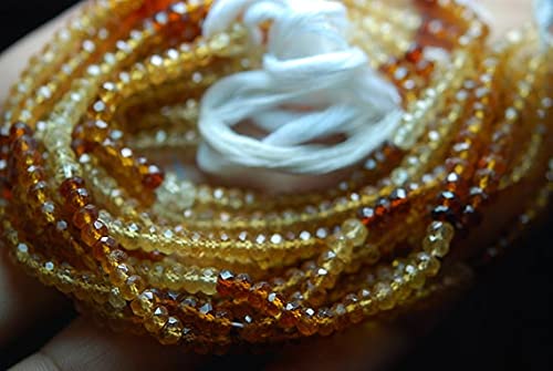 Hessonite Garnet AAA rondelles facettées 4mm pour création de bijoux haute joaillerie