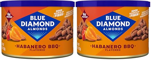 Image of Blue Diamond Almonds, Habanero BBQ Flavored Snack Nut, Non-GMO, Kosher, No Gluten Ingredients, Protein Based Snacking Great For On-The-Go, Barbeques, Holidays, Events, and Lunch, 6 oz. (Pack of 2)