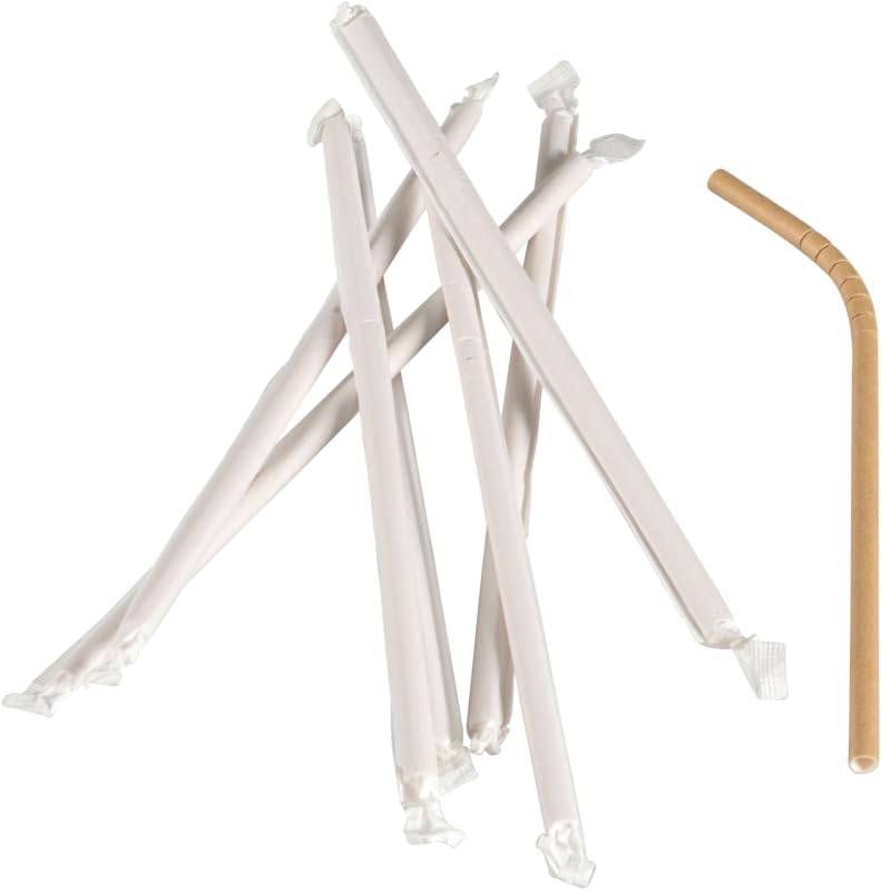 ABENA Individually Wrapped Paper Straws With Bend