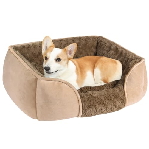 TIKHJ 冬用暖かいマット猫ベッド子猫猫ハウス犬小屋 (カーキ,M)