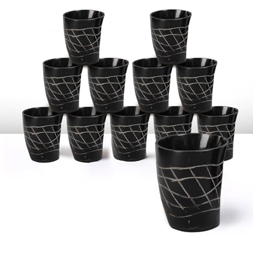 Image of Handicrafts Home Viking Horn Shot Glasses Set of 12, Rustic Viking Drinkware Whiskey Shot Cups, Medieval Decor Gift Set for Men & Groomsmen, Birthday Gifts for Father, Gifts for Dad, Room Decor