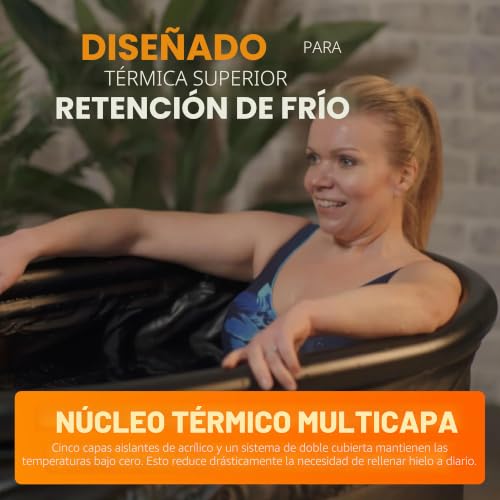 Miniatura 4 de Lyfefocus Cold Therapy Pod - Bañera De Hielo De Recuperación Premium Con Termómetro, Alfombrilla Para Pies, Tapa De Protección, Sábana Para El Suelo, Bloques De Hielo Reutilizables Y Accesorios De