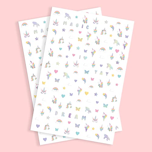 Xo, Fetti Kids Unicorn Nail Stickers - 524 Decals | Birthday Girl Party Favors, Diy Home Activity, Gift, Cute Nail Transfer, Rainbow, Butterfly, Easter Basket #TOP1