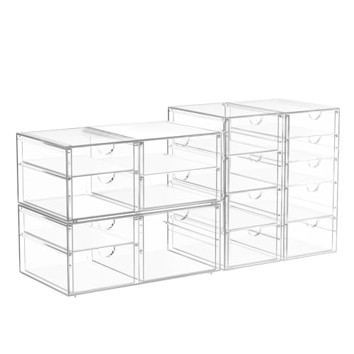 Image of Acrylic Makeup Organizer with 16 Drawers, Bathroom Counter Organizer, Acrylic Organizers, Desk Organizer, Office Supplies, Storage Drawers for Cosmetic, Pencil, Coffee, etc