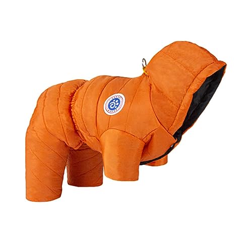 ICOUCHI 犬服 秋冬 つなぎ パーカー あたたかい 防寒 ロンパース ドッグウェア ペット服 ダウンジャケット コート 綿服 フード付き 四つの足 ペット用品 洋服 厚い 可愛い 柔らかい 小中型犬 子犬 お散歩 お出かけ 雪対策