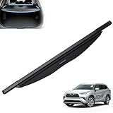 MIALUTY® Cargo Cover for 2020-2024 Toyota Highlander Retractable Trunk Cover Highlander Accessories Anti-Theft Privacy Screen,Trunk Luggage Shield Shade Carbon Fiber Texture (Original Factory Storage)