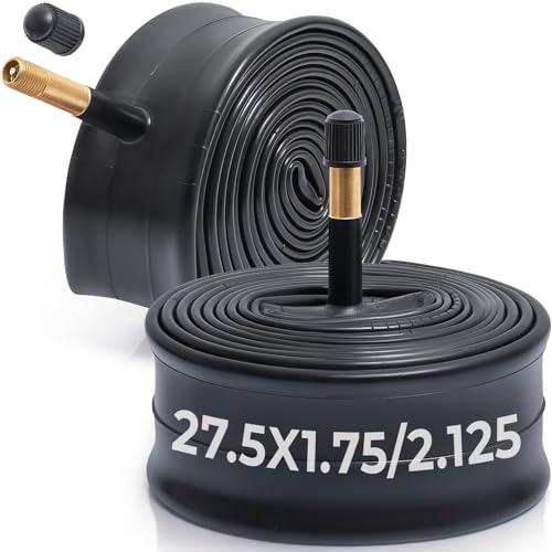 MetersGod 2本,27.5x1.75/1.95/2.0/2.10/2.125 自転車チューブ,27.5x1.75-2.125 自転車タイヤに対応,米式バルブ48mm,ブチルゴム,適用マウンテンバイク、クロスバイク、シティバイク,MGN011