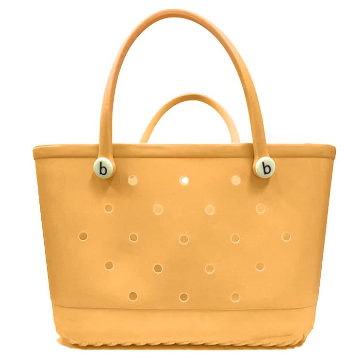 FIRRKEP Rubber Beach Bag, Perforated Rubber Tote Bag Waterproof and Sandproof, Portable Travel Bag Beach Sports Tote Bag