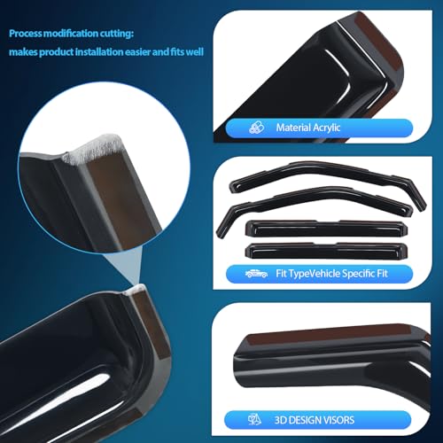 Image of Nilight in Channel Window Deflectors for Ford Explorer 2011-2019, 4PCS