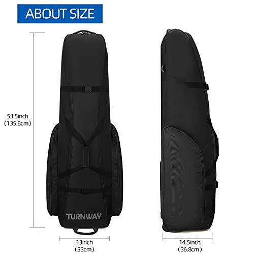 Image of TurnWay Golf Club Bag, 1800D Polyester, Waterproof, Foldable, Spacial Size for Golf Gear Transportation (Black)