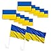 verschiedene Ukraine Support Produkte | 10x Ukraine Flagge Aufkleber + 2x Ukraine Flagge Auto | Jede Bestellung = 1 Euro Spende | 10x DIN A6 Format Ukraine Sticker + 2x Autofahne Ukraine