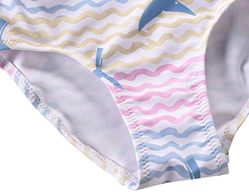 Cadocado Racer Back One Piece Swimsuit For Girls Sleeveless Cute Hawaiian Beach Sport Swimwear,Sea,6 Years #TOP3