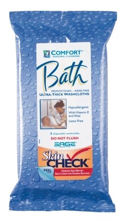 Sage Products 7903 Fragrance-Free Comfort Bath Cleansing Washcloths Case of 44