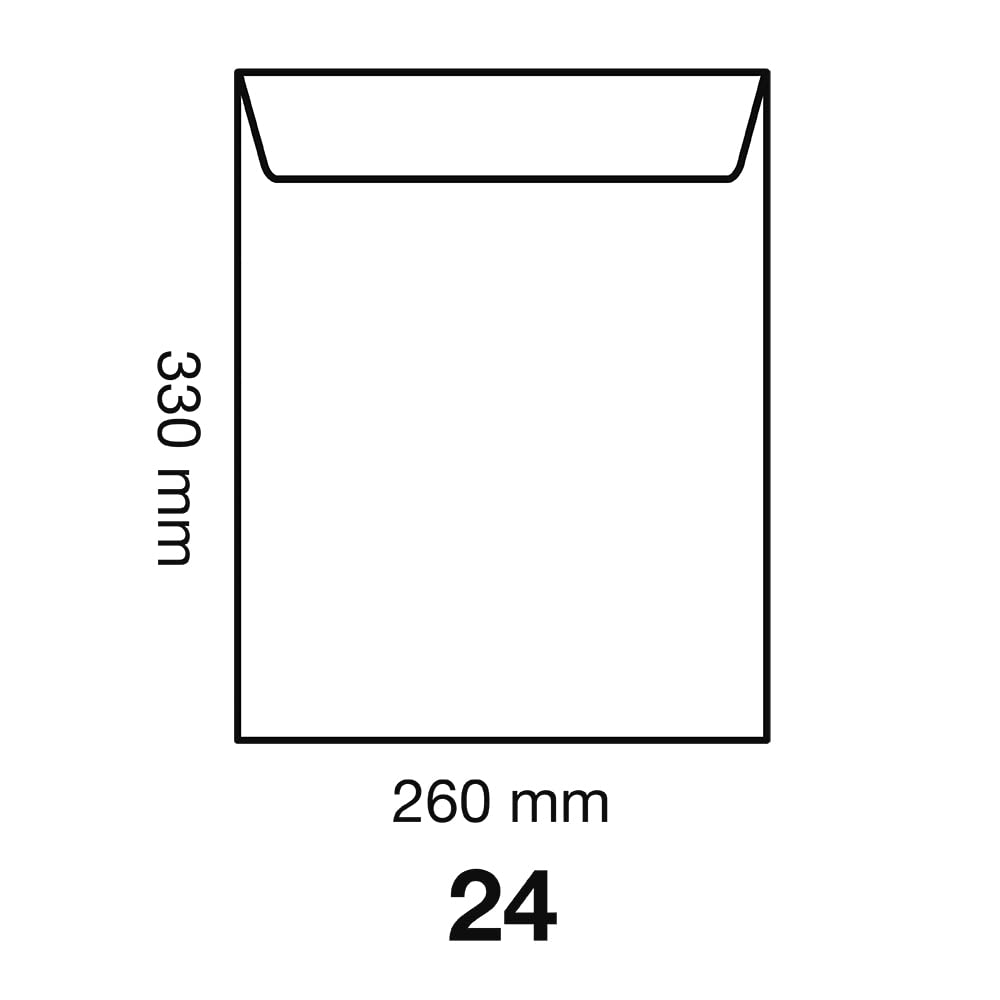 Clairefontaine 7854C - Karton mit 100 Versandtaschen Kraftbraun mit verstärktem Rücken 260x330 mm, selbstklebend, 90g, 1 Karton