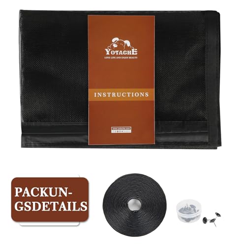 Yotache Fliegengitter Tür Magnet 160x230cm Fliegengitter Doppeltür Ohne Bohren, Insektenschutz für Schiebetür Balkontür, Reißfest, Fokussierte Magnete für Schnelleren Verschluss, Schwarz