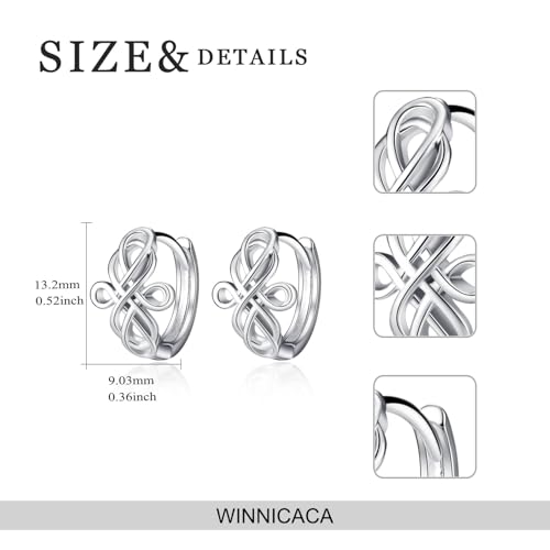 WINNICACA Celtic Earrings for Women 925 Sterling Silver Triangle Celtic Knot Huggie Hoop Earrings Irish Jewelry Gifts for Women Daughter Her Wife Mom Anniversary Birthday Christmas4