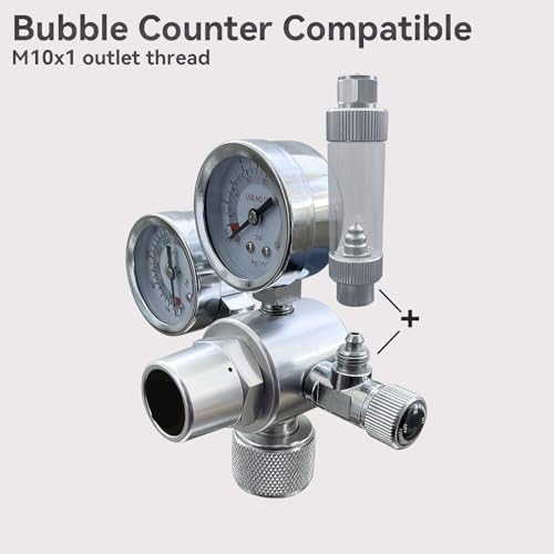 Régulateur de CO2 pour aquarium avec double manomètre et filetage W21.8