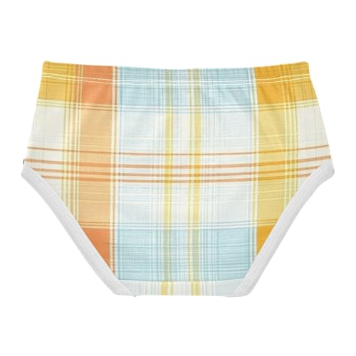 Girls' Cotton Briefs Organic Underpants for Girls Colorful Plaid2
