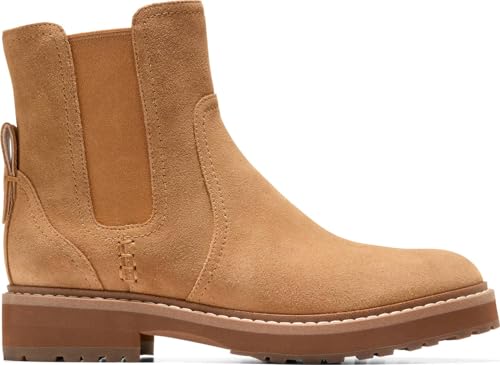 Cole Haan Womens Greenwich Chelsea Waterproof Bootie, Golden Toffee Suede Waterproof, 5.5-B US