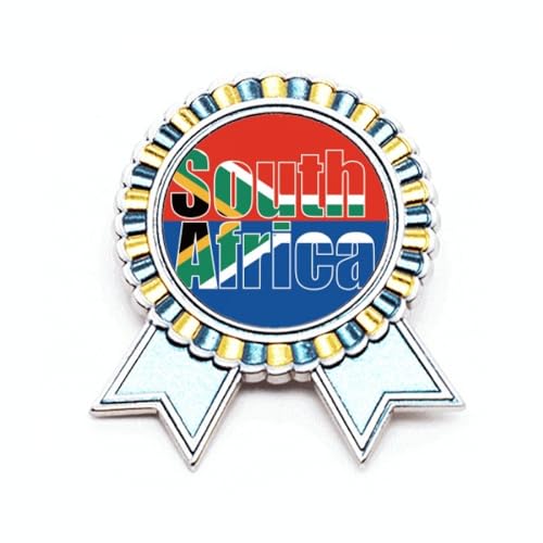 Broche drapeau de l'Afrique du Sud en métal forgé, médaille de prestige