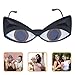 HOMSFOU Cat Eye Sunglasses 2 Pairs Oversized Irregular Novelty Shades for Women Party Costume Eye-catching Fashionable Accessories