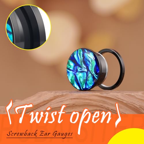 4PCS Stainless Steel Resin Gauges PU Colorful Chameleon Series Ear Plugs and Tunnels 3 Colors Ear Gauge Tunnels Light Color Screw Fit Expander Stretcher For Women Men Body Piercing Jewelry3