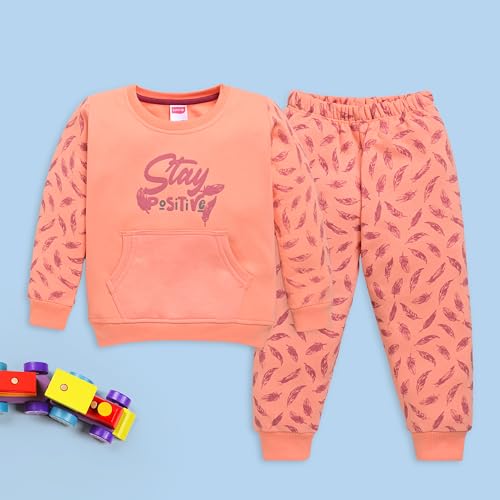 Image of LuvLap Baby Girls Full Sleeve Sweatshirt & Pyjama Set