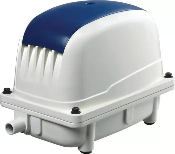 HAPPET Pompe à air à membrane PA-100 65 W - Puissante et très silencieuse - 100 l/min - Pour une utilisation en extérieur toute l'année - À propos de la ligne d'eau