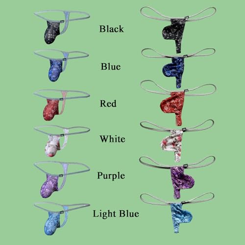 Men's Sexy Printed Thong Underwear3