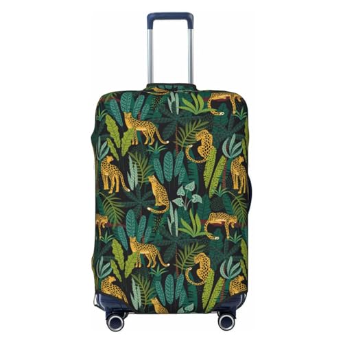 Travel Luggage Cover Protector - Jungle Leopard Yellow Anti-Scratch Suitcase Covers Fits 18-32 Inch Luggage