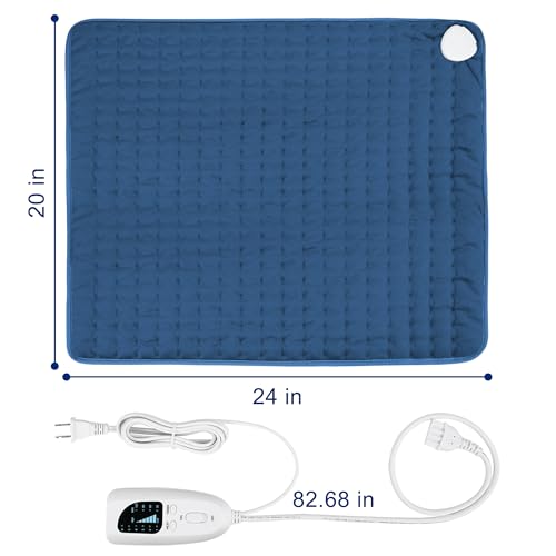 Image of 24x20 Inch Electric Heating pad for Back Neck Shoulder Knee Arms Legs- Electric Heat Pads with 6 Heat Settings & Auto Shut Off &Dry /Moist Heat Heating Pad for Birthday Mother Father Girl Men Women