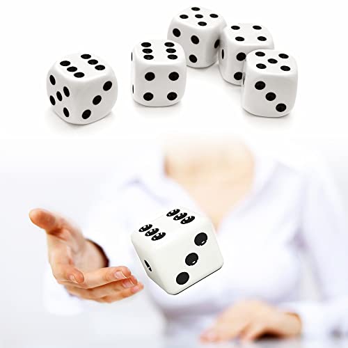Antevia Spielwürfel, 16 mm, 6 Seiten, mit abgerundeten Kanten, Farben: Weiß und Schwarz, mehr als 10 Modelle, Material: Kunststoff (Dice) Cover