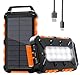 Solar Powerbank 26800mAh, PD15W Tragbare Solar Ladegerät mit Solarpanel USB C Externer Akku Outdoor Wasserdichtes mit LED Taschenlampe und 3 Ausgängen für Camping, Smartphones, Tablets und Mehr