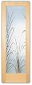 Frosted Glass Interior Door - Wispy Reeds - 1D Negative Frosted - Foliage - 24" x 96" - Book/Slab Door - Maple