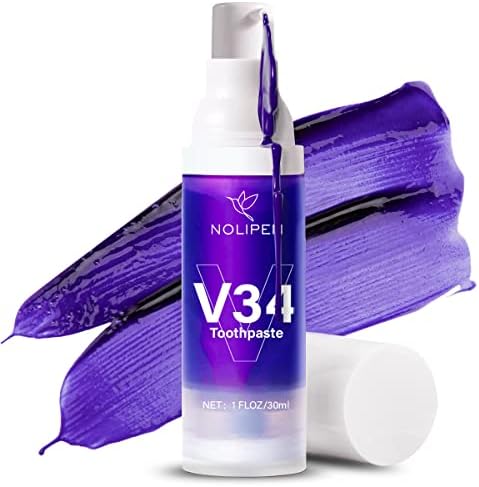 Purple Toothpaste for teeth whitening, Purple Toothpaste, Purple Teeth Whitening, Tooth Stain Removal, Teeth Whitening Booster, Teeth Whitener (1fl oz/30 ml)