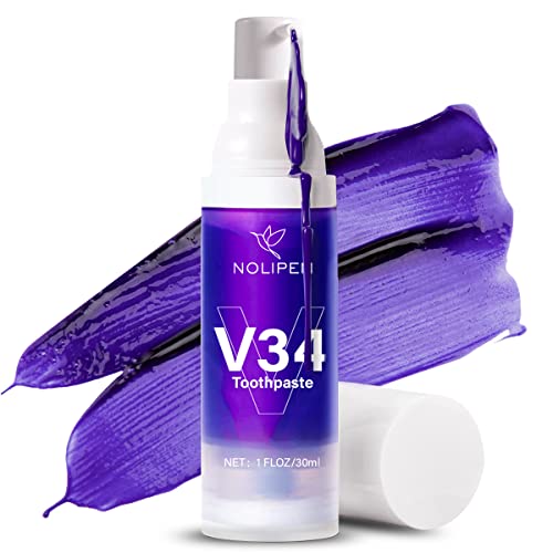 Purple Toothpaste For Teeth Whitening, Purple Toothpaste, Purple Teeth Whitening, Tooth Stain Removal, Teeth Whitening Booster, Teeth Whitener (1Fl Oz/30 Ml) #TOP13