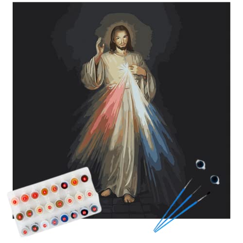 Kit de pintura al óleo por números de la Divina Misericordia sin saber dibujar