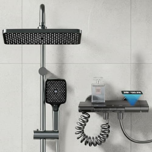 Columna de Ducha Confort 4 Modos con Pantalla LED, Grifo Termostático y Control de Temperatura – BRAVELD