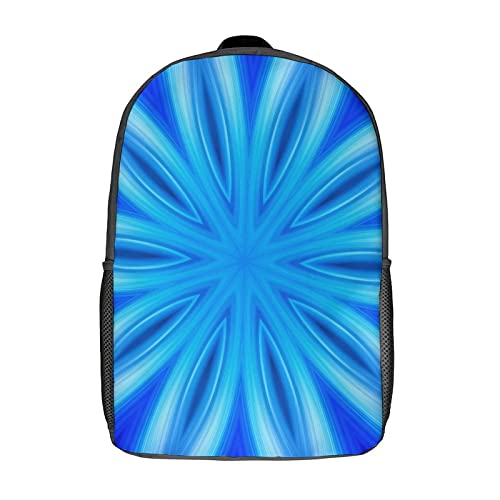Sac à dos d'école bleu 17 pouces pour enfants et étudiants avec motif imprimé en 3D