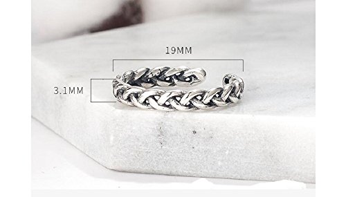 Braided Celtic Love Knot Open Statement Rings Sterling Silver 925 Adjustable Twisted Ring Antique Vintage Eternity Promise Stacking Ring Finger Band for Women3