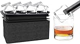 LEMONSODA Crystal Clear Ice Cube Maker Tray - Makes 8 2" Square Ice Cubes Mold for Whiskey, Scotch, and Cocktails - Premium Packaging