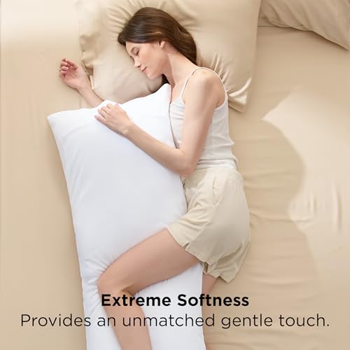 Image of Bedsure PureWoven Body Long Pillowcase, 100% Rayon Derived from Bamboo