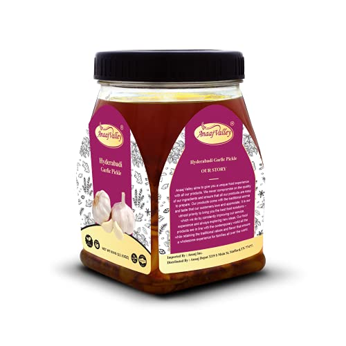 Anaaj Valley Garlic Pickle – 650G Hot Garlic Pickle – Spicy Garlic Achar – Seasoning Garlic Pickle – Adds Taste And Flavor In Food – Fresh & Delicious – Non-Gmo – Gluten Free – Traditional Taste #TOP5